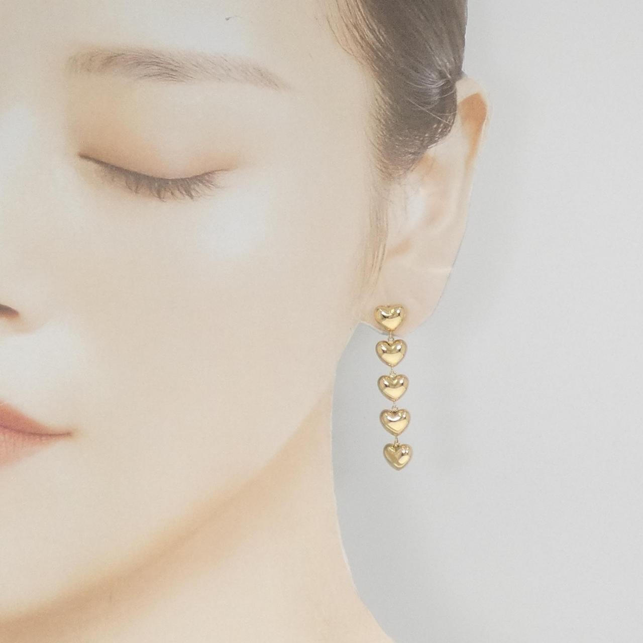 K18YG heart earrings