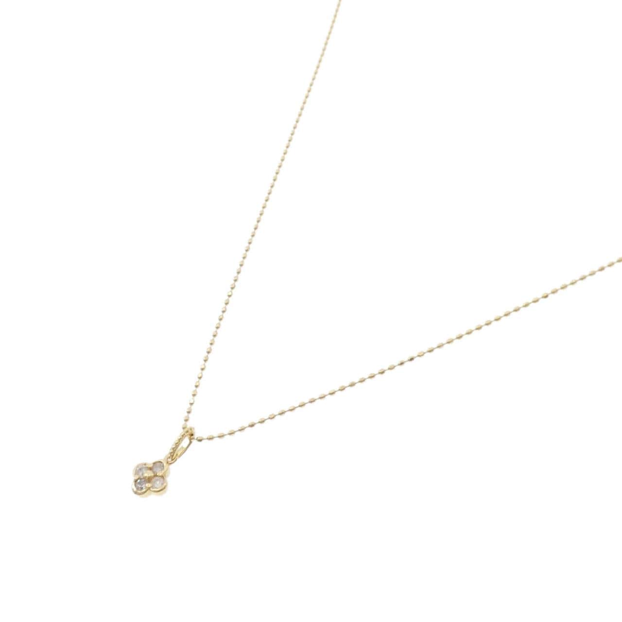 K18YG フラワー ダイヤモンド ネックレス 0.11CT