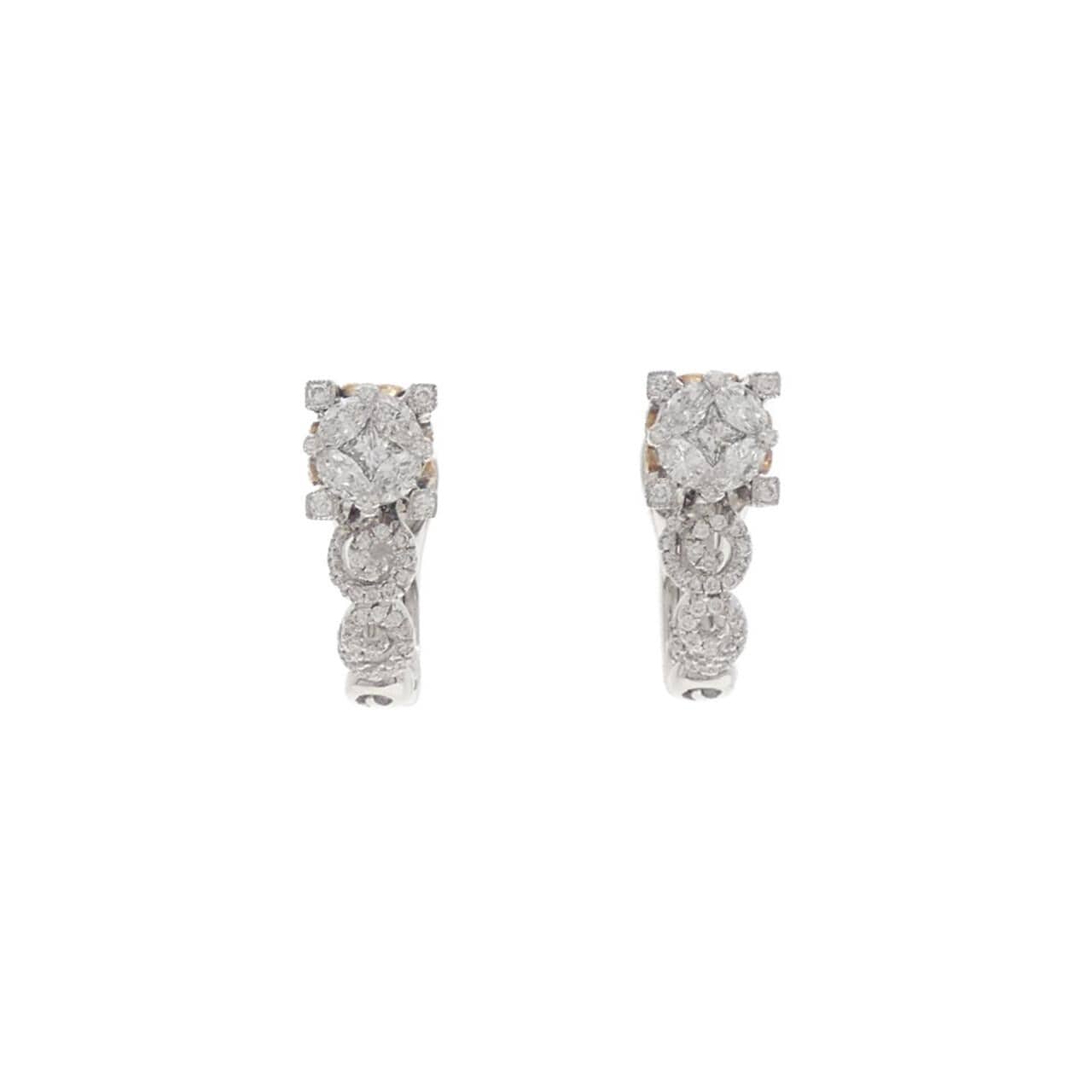 18KWG/18KPG Heart Diamond Earrings 0.88CT