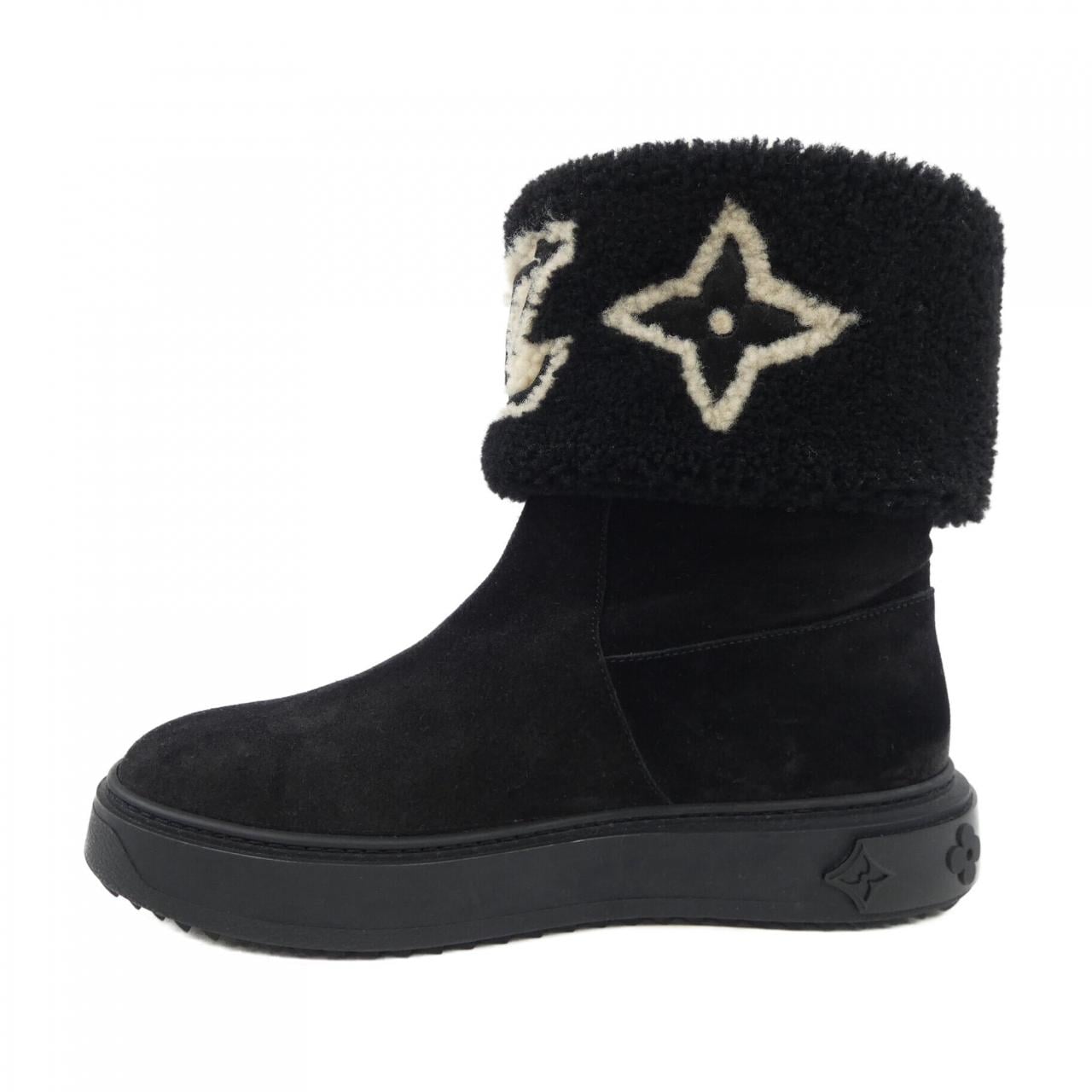 ルイヴィトン LOUIS VUITTON ロゴ スエード スノードロップライン ブーツ