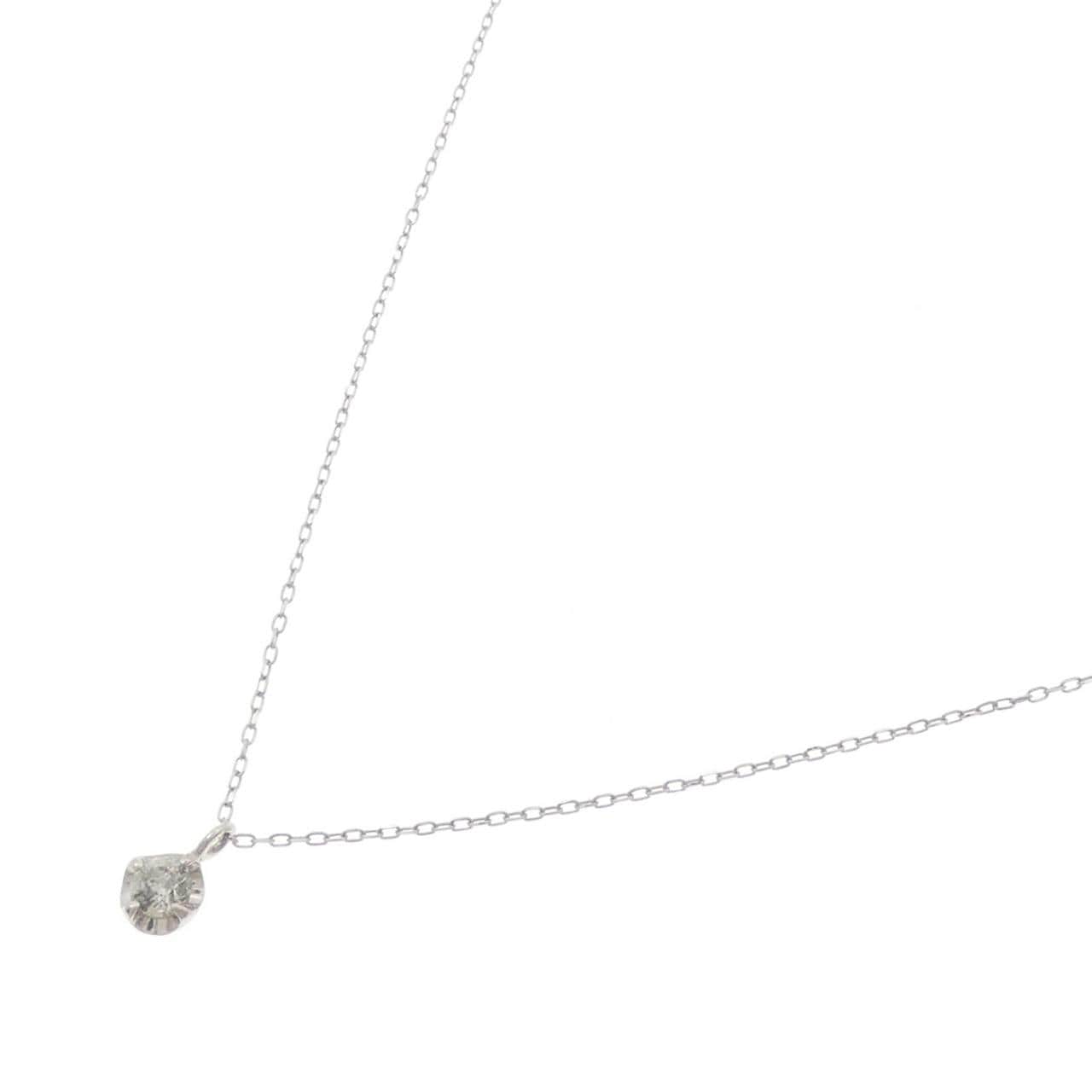 K18WG ソリティア ダイヤモンド ネックレス 0.15CT