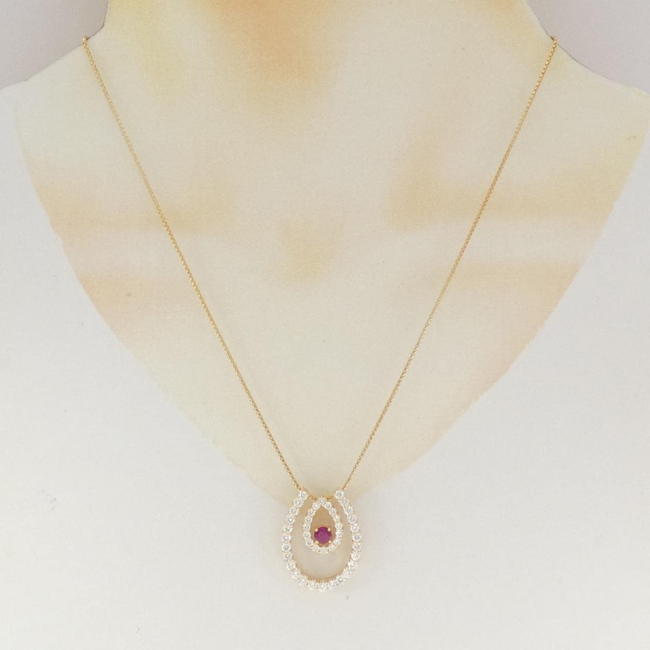 K18YG 2WAY ルビー ネックレス 0.39CT