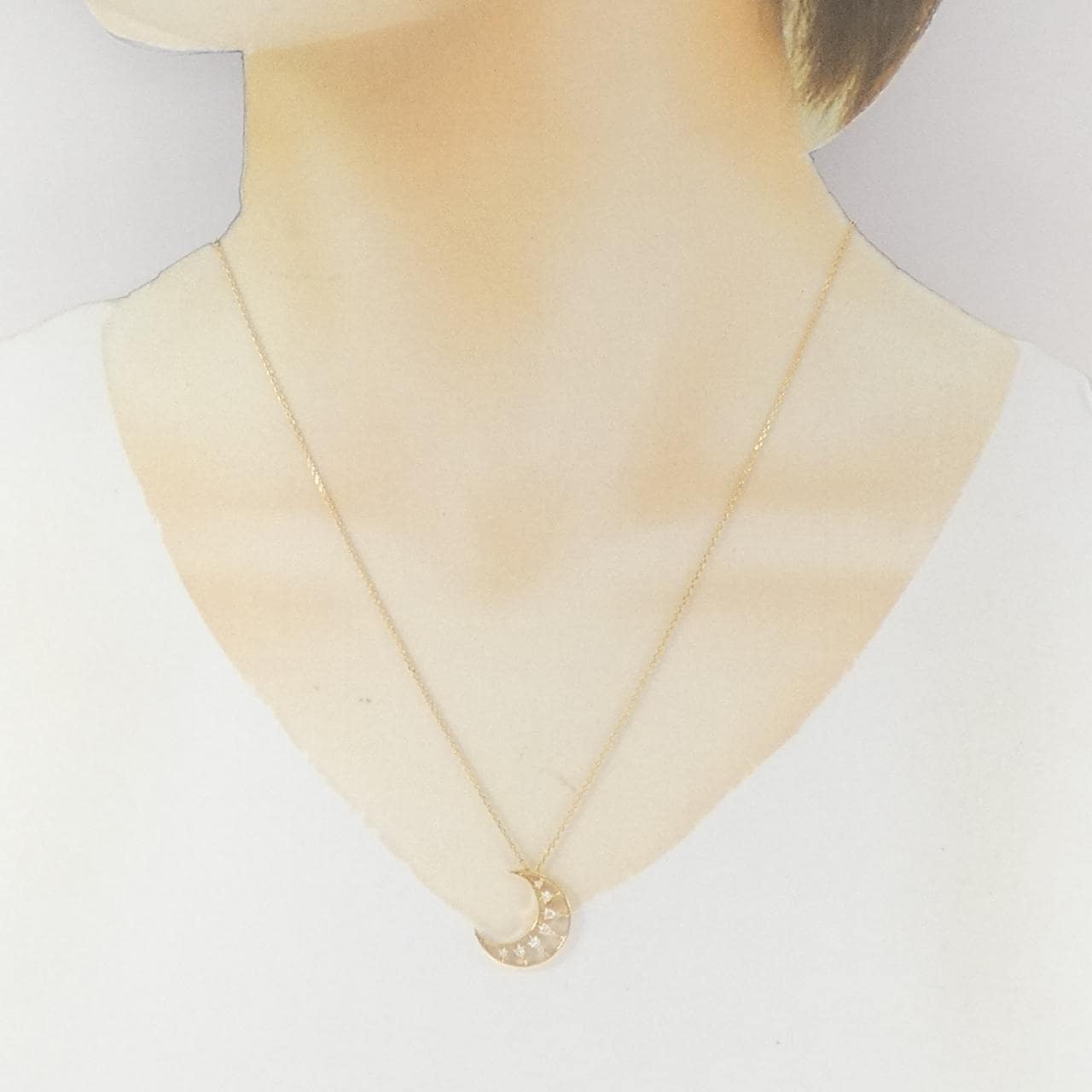 スタージュエリー ムーン ダイヤモンド ネックレス 0.10CT