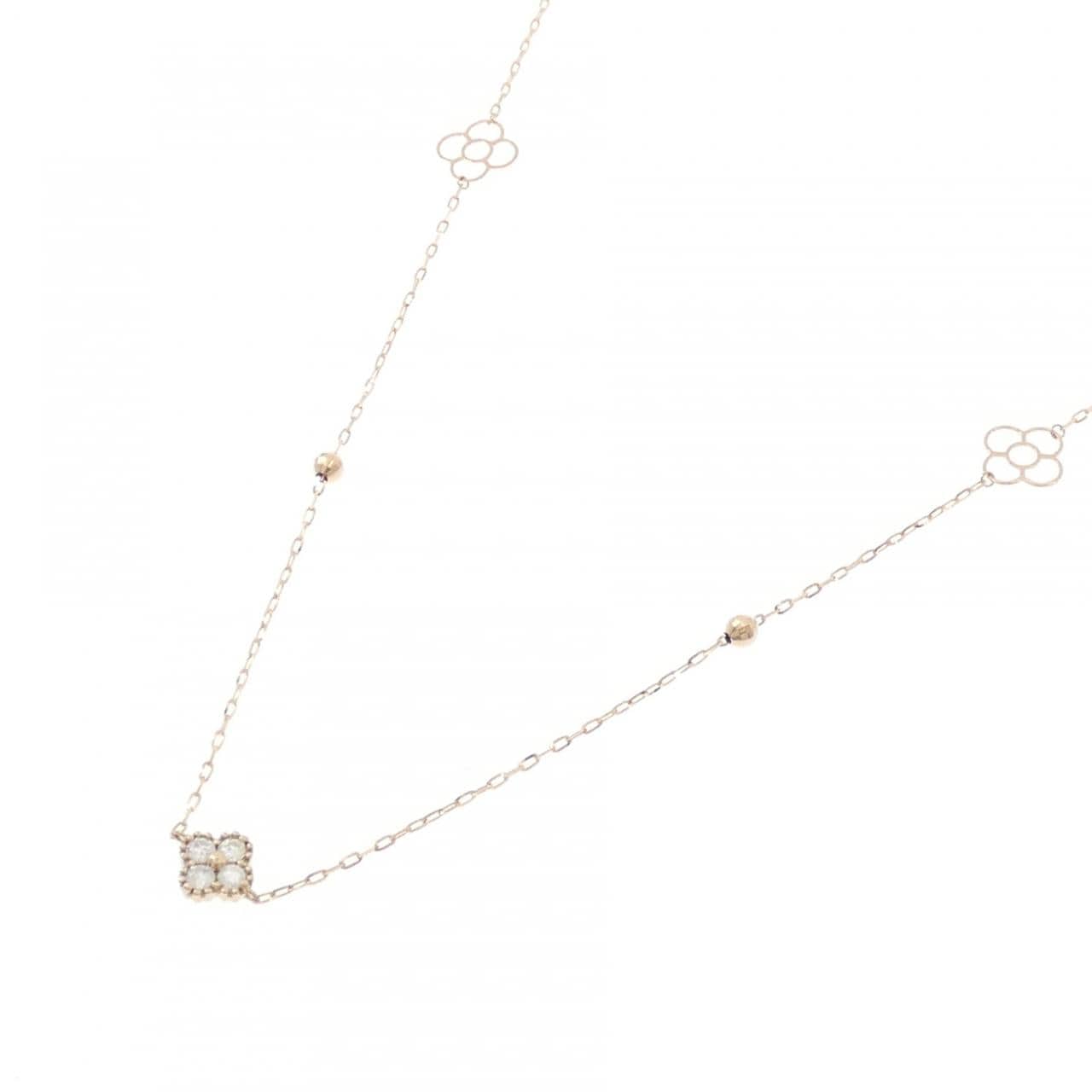 K18PG フラワー ダイヤモンド ネックレス 1.00CT