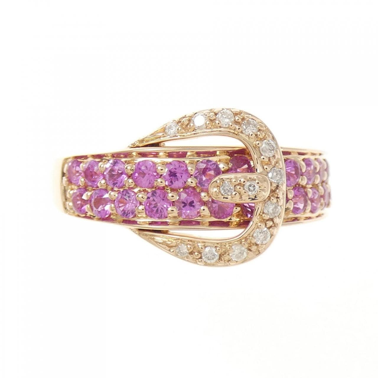 K18PG ベルト サファイヤ リング 0.80CT