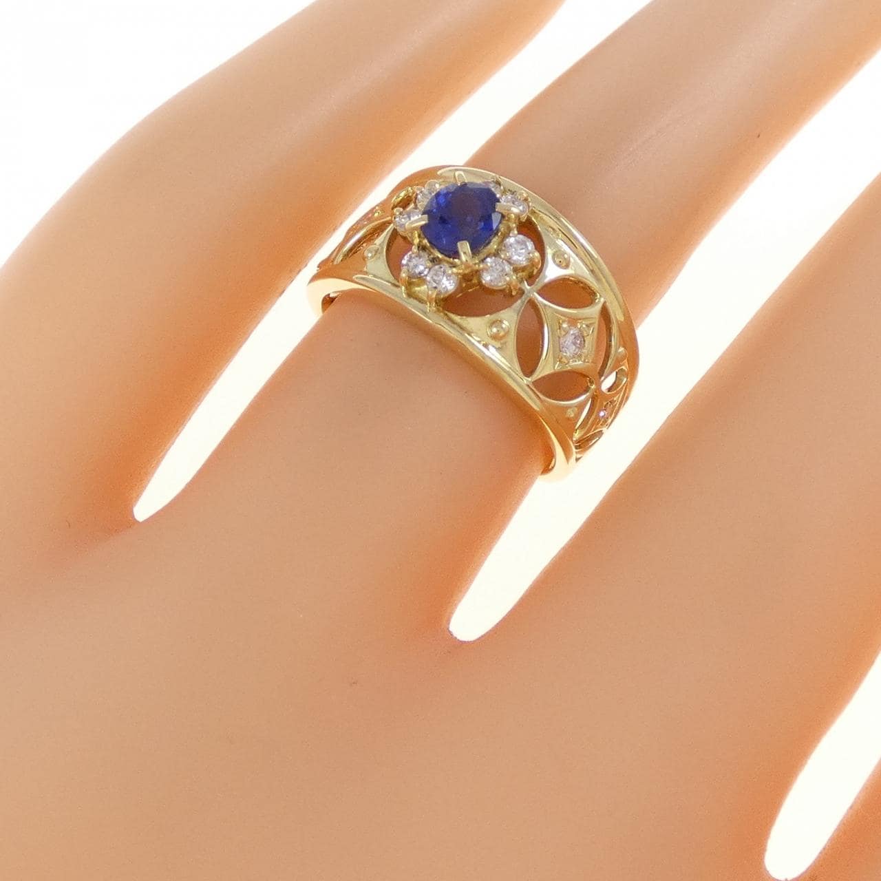K18YG サファイヤ リング 0.44CT