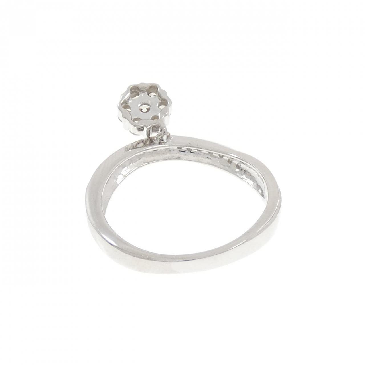 K18WG フラワー ダイヤモンド リング 0.30CT