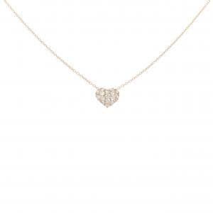 K18PG パヴェ ハート ダイヤモンド ネックレス 0.20CT