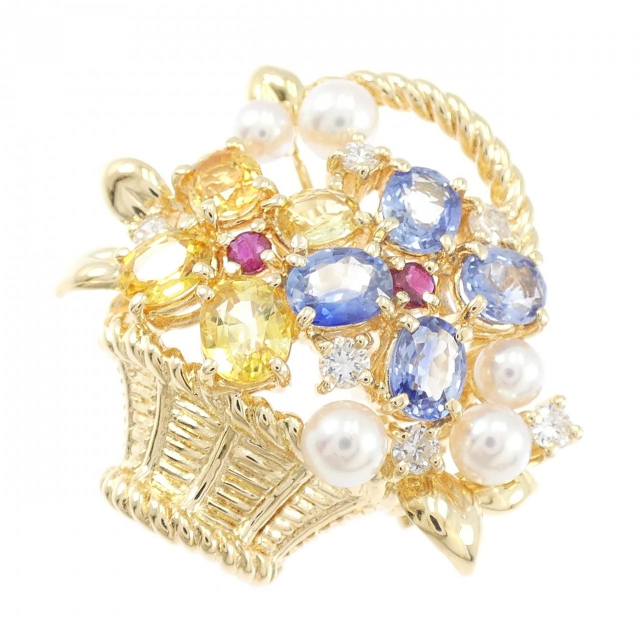 タサキ カラーストーン ブローチ