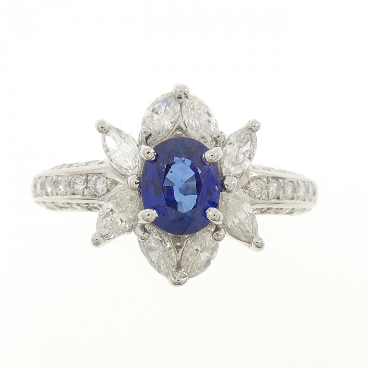 PT900 フラワー サファイヤ リング 0.93CT