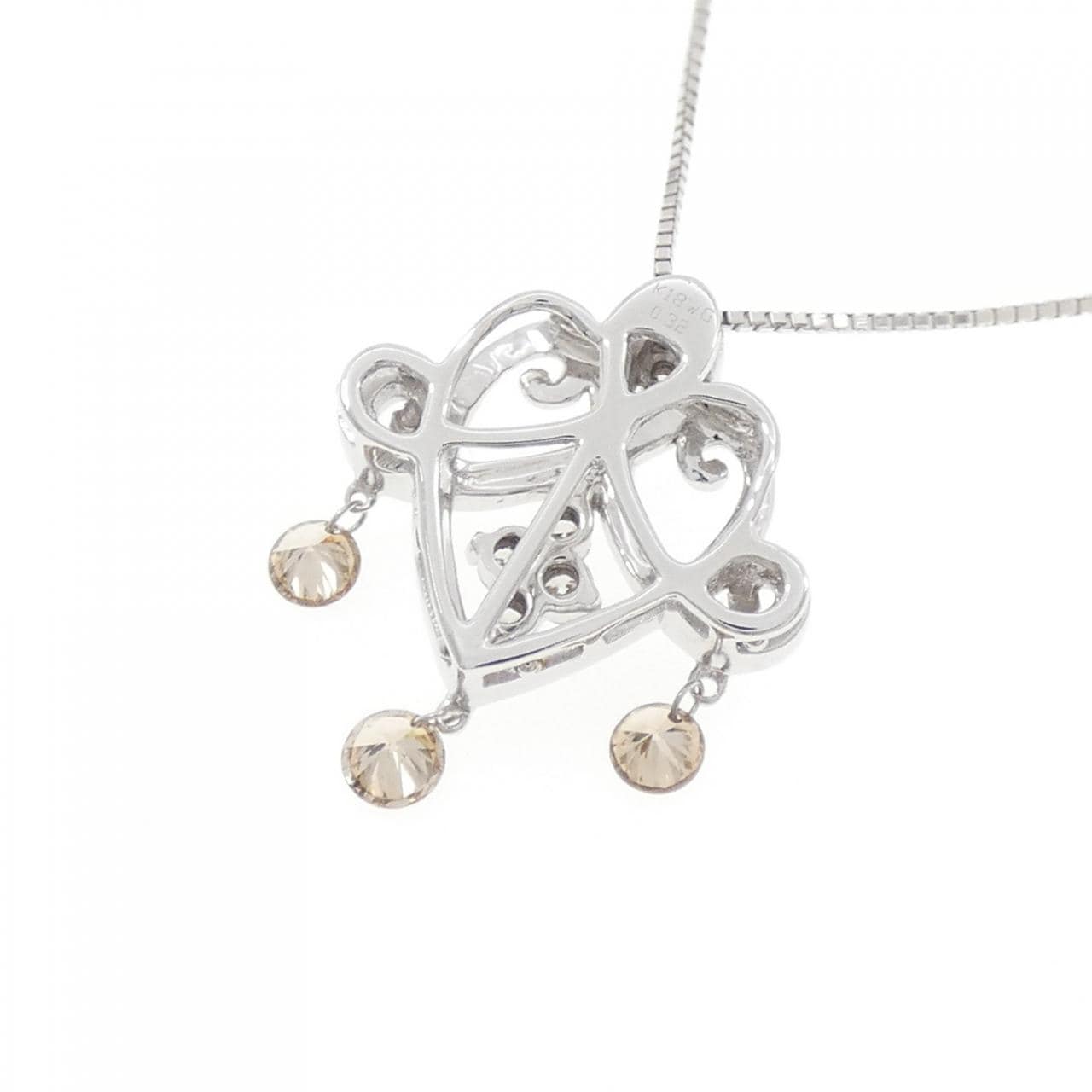 K18WG ダイヤモンド ネックレス 0.32CT