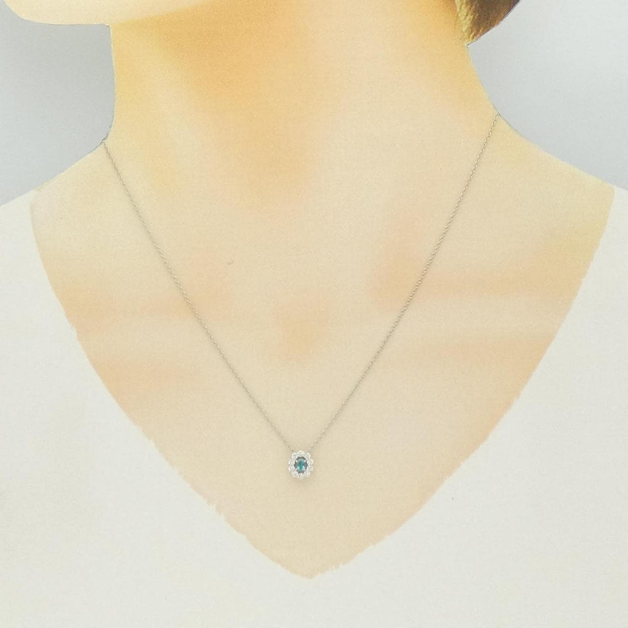 PT900/PT850 グランディディエライト ネックレス 0.100CT