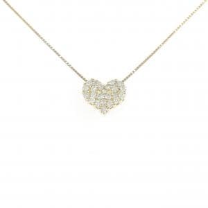 K10YG ハート ダイヤモンド ネックレス 0.28CT