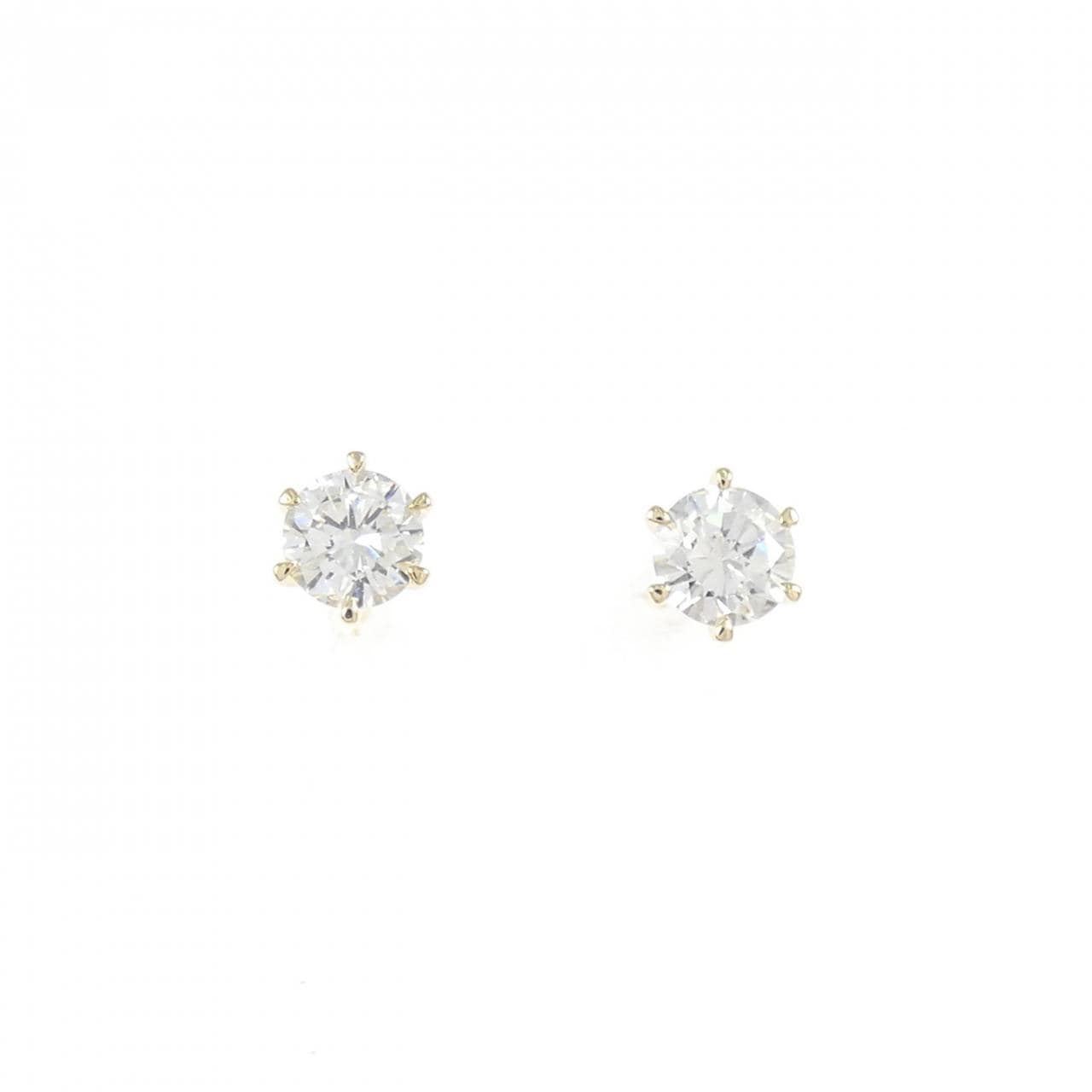 【リメイク】K18YG/ST ダイヤモンド ピアス 0.212CT 0.221CT F VS1 VG-GOOD