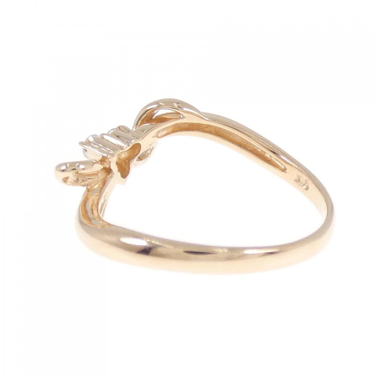 K18PG リボン ダイヤモンド リング 0.10CT