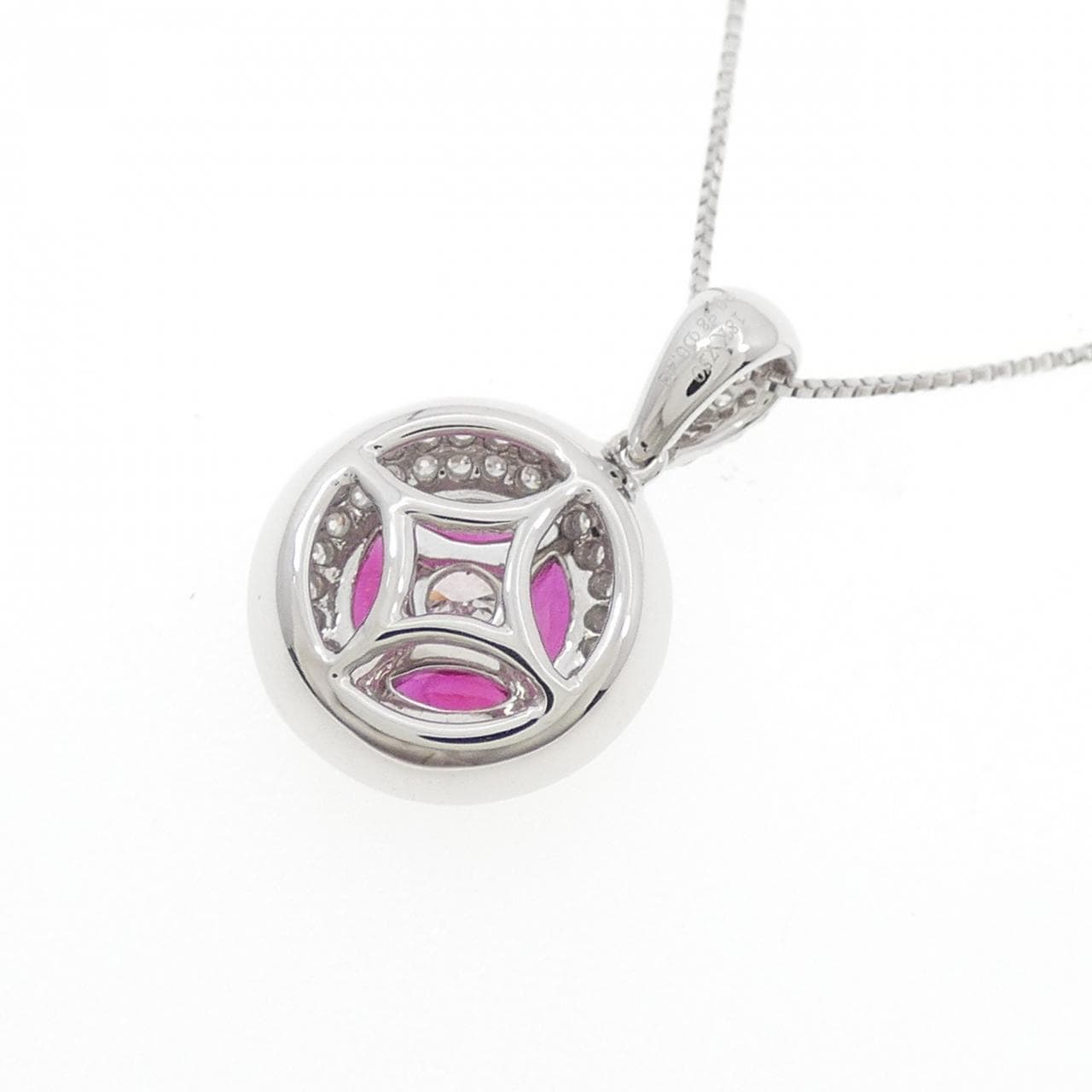 750WG/K18WG ルビー ネックレス 0.58CT