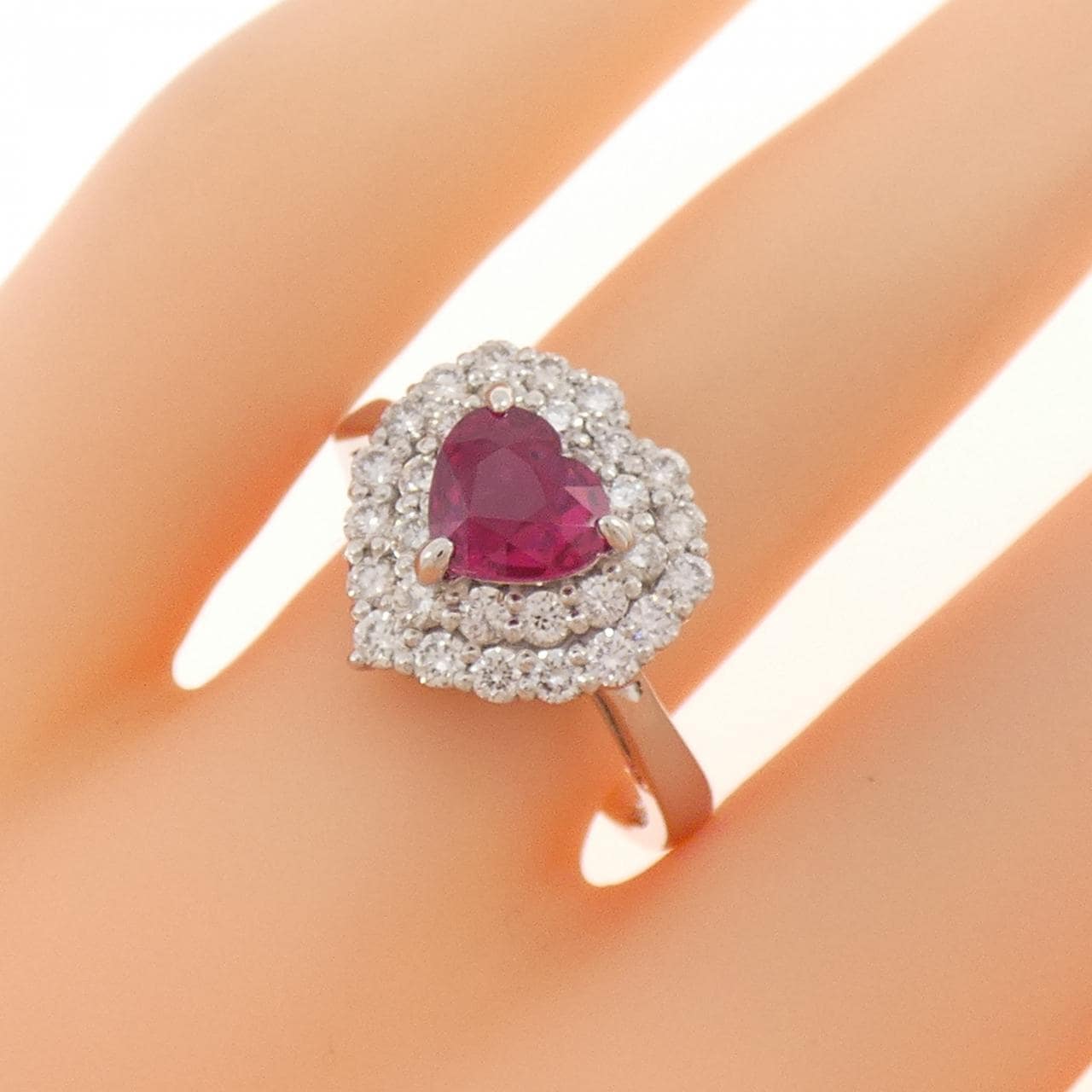 【リメイク】PT900 非加熱 ルビー リング 1.141CT モザンビーク産