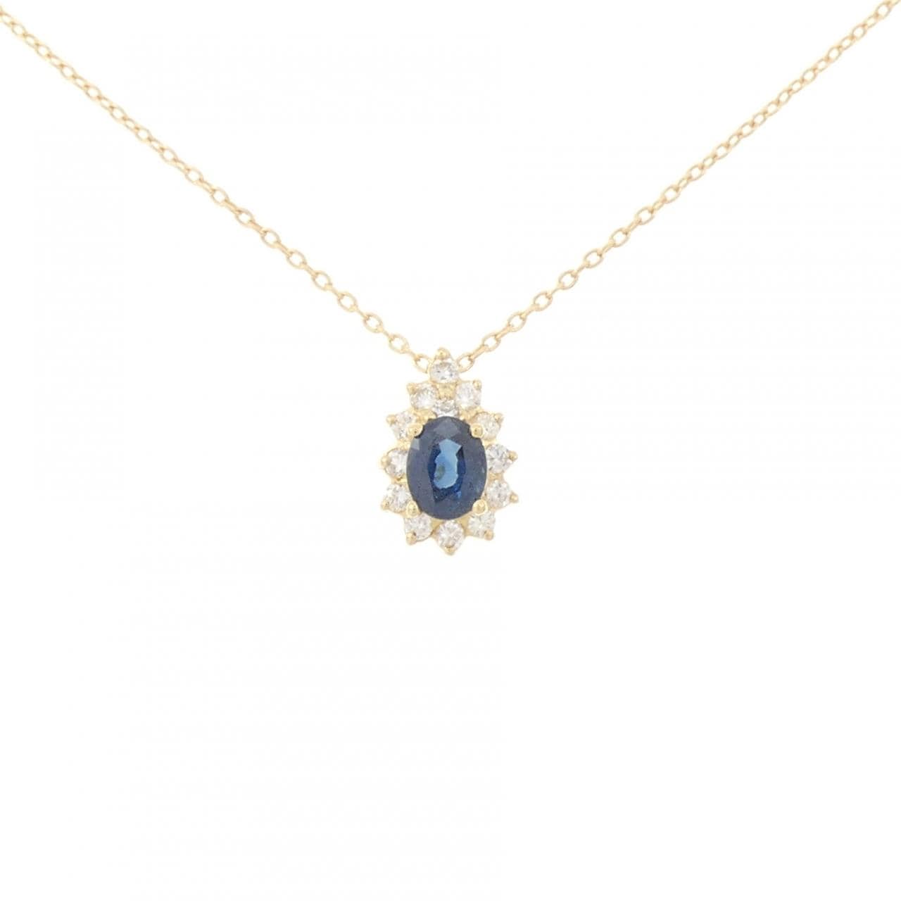 18KYG/K18YG サファイヤ ネックレス 0.452CT