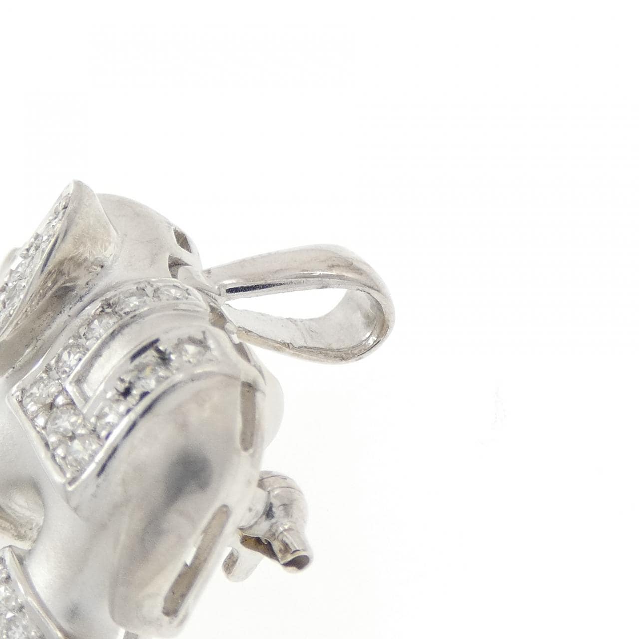 K18WG エレファント ダイヤモンド ブローチ 0.29CT