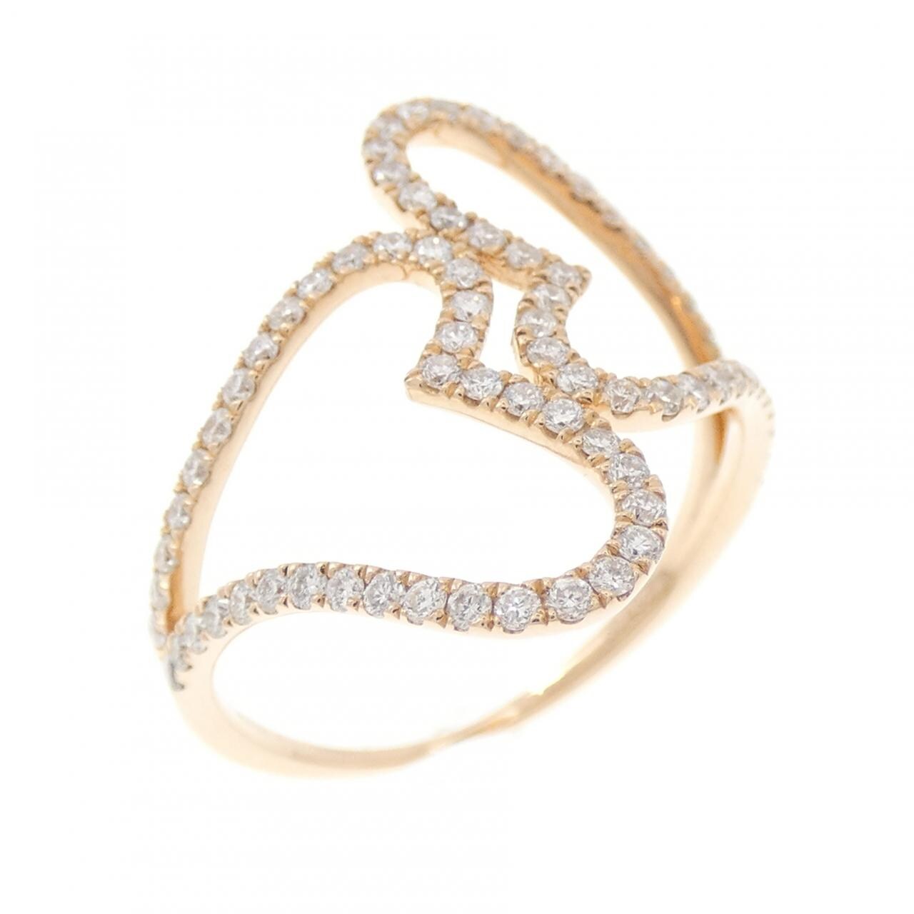 750PG ハート ダイヤモンド リング 0.43CT