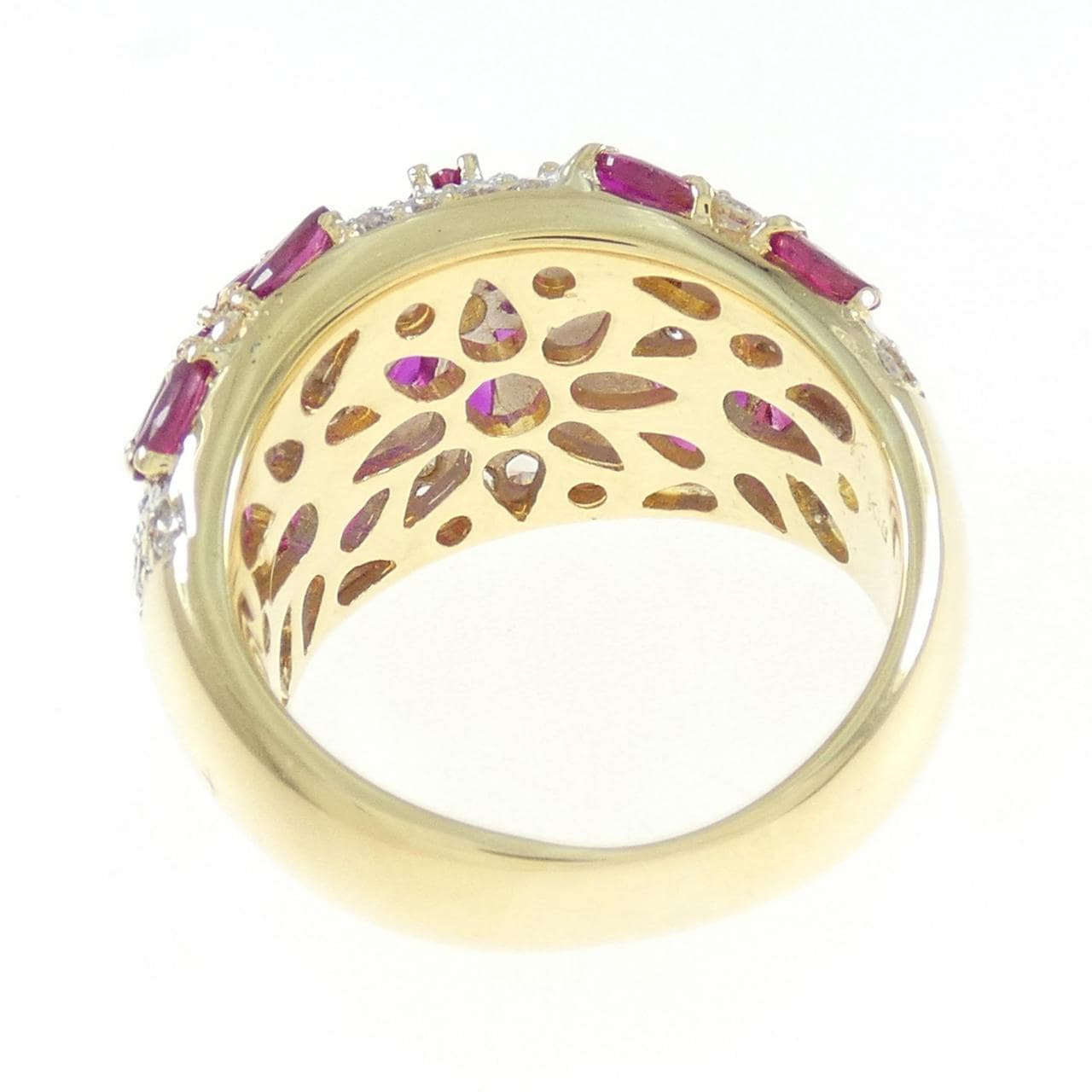 K18YG/K18WG ルビー リング 3.00CT