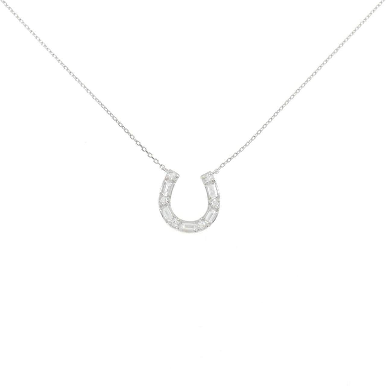 PT ホースシュー ダイヤモンド ネックレス 0.18CT