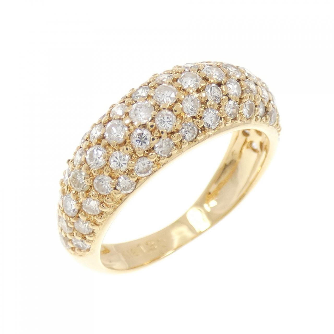 K18YG パヴェ ダイヤモンド リング 1.30CT