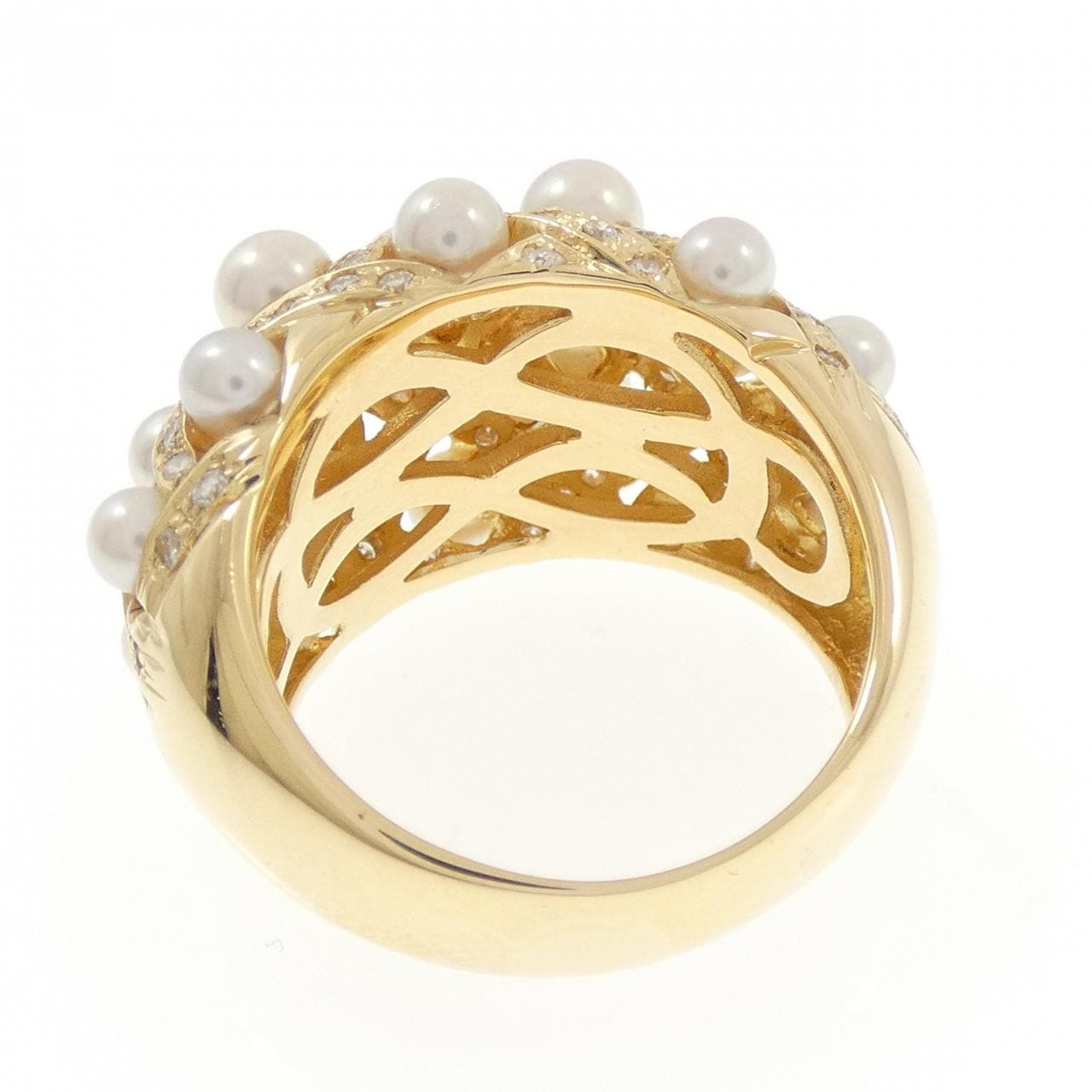 K18YG Akoya pearl ring