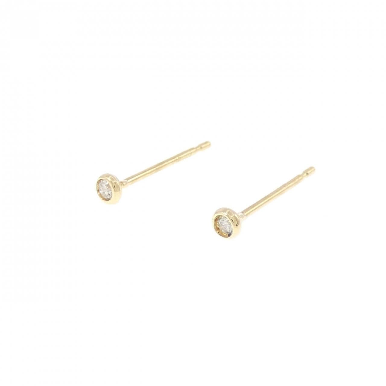 [BRAND NEW] K18YG Solitaire Diamond Earrings 0.04CT