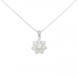 PT900/PT850 フラワー ダイヤモンド ネックレス 1.00CT