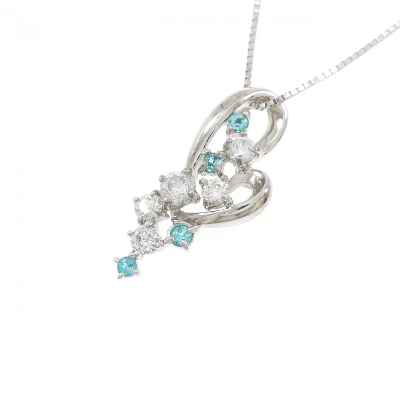 K18WG パライバトルマリン ネックレス 0.10CT