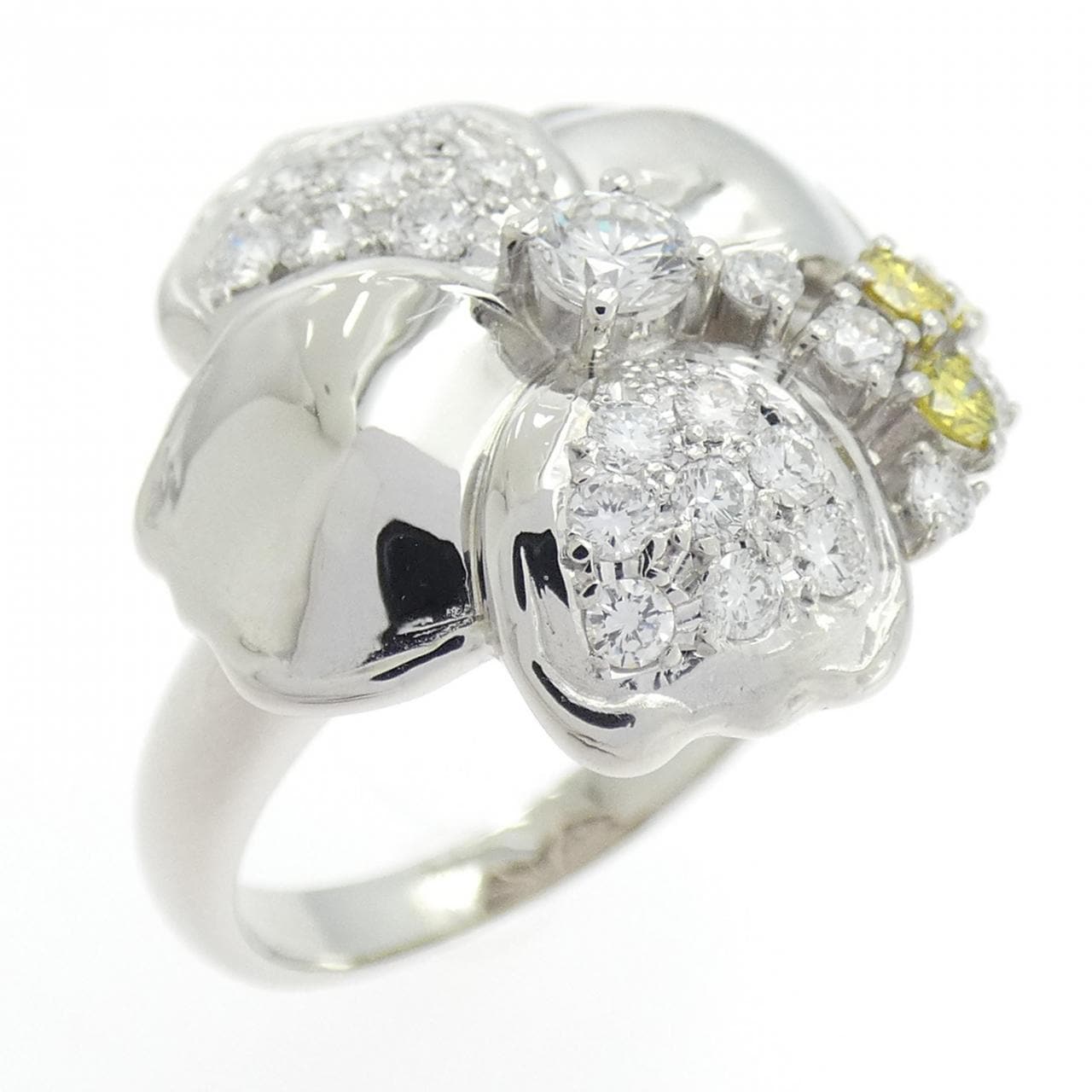 PT900 フラワー ダイヤモンド リング 0.77CT