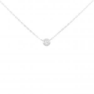 K18WG ソリティア ダイヤモンド ネックレス 0.10CT