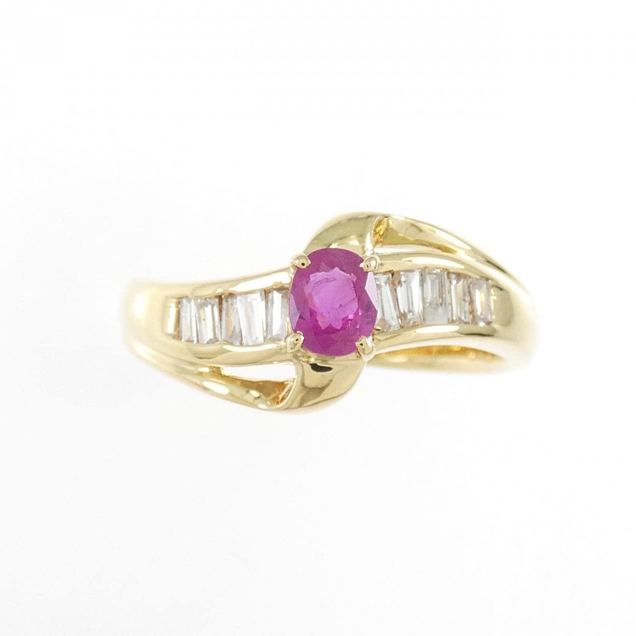 K18YG ルビー リング 0.46CT