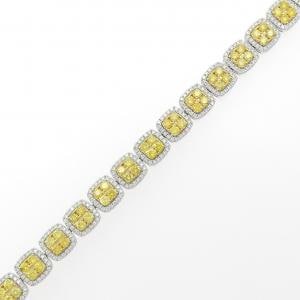 PT950/K18YG ダイヤモンド ブレスレット 3.27CT