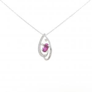 【新品】PT900/PT850 ルビー ネックレス 0.55CT
