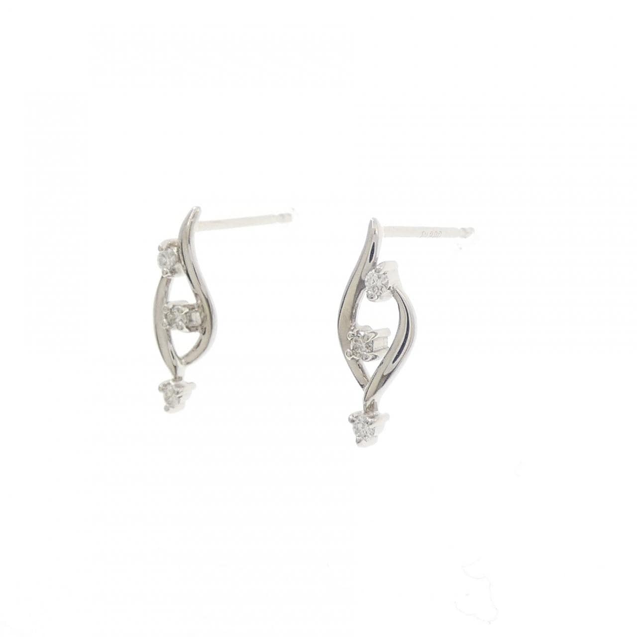 PT900 ダイヤモンド ピアス 0.06CT