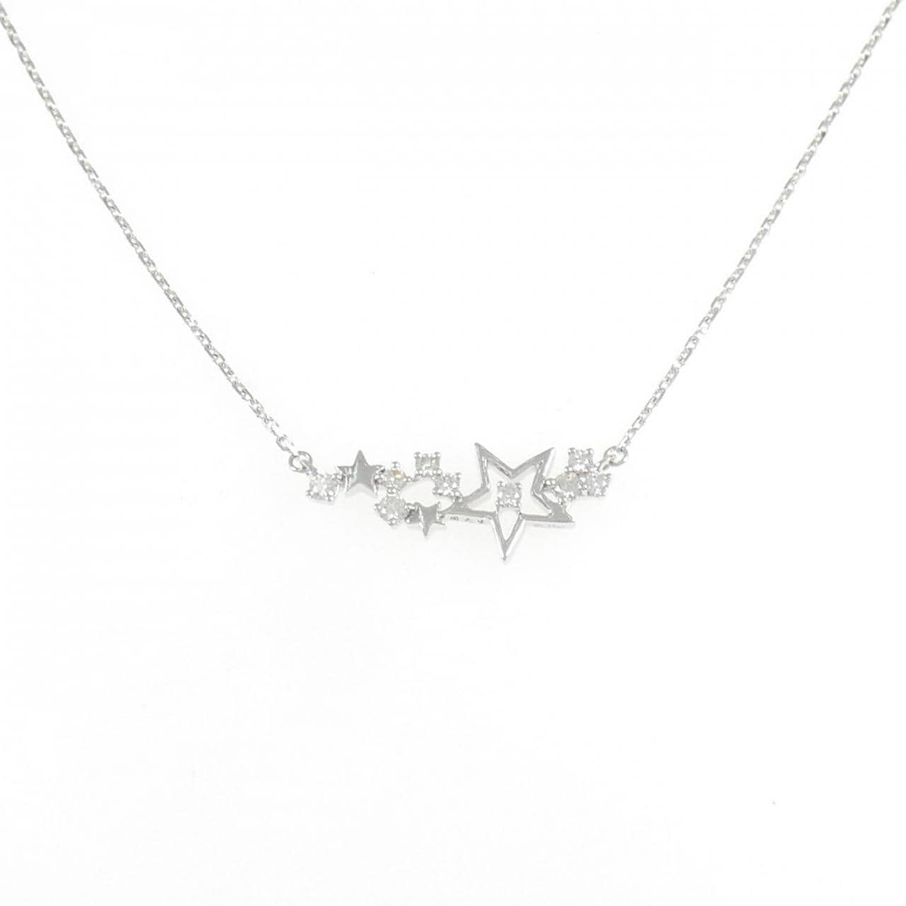750WG スター ダイヤモンド ネックレス 0.17CT