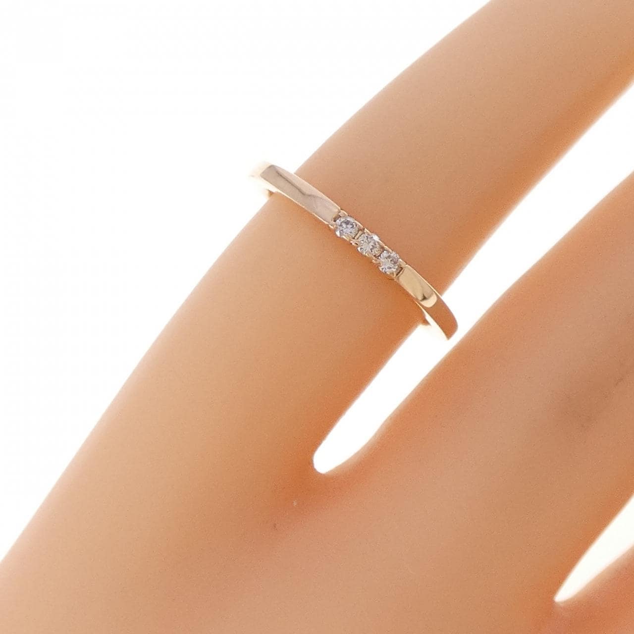 K10PG ダイヤモンド ピンキーリング 0.03CT