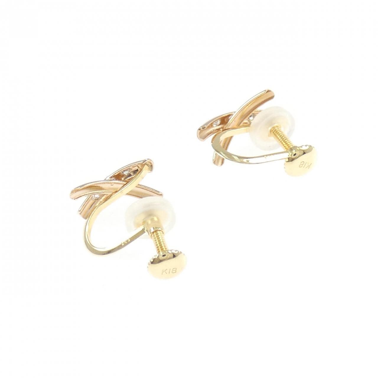 K18PG/K18YG ダイヤモンド イヤリング 0.06CT