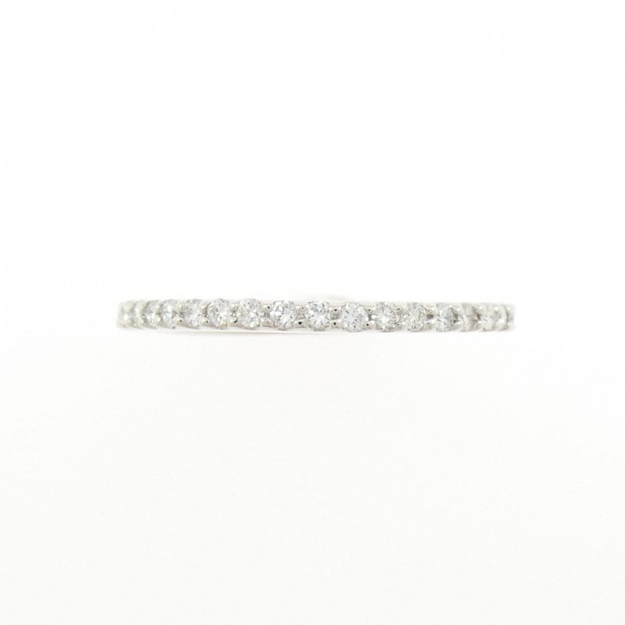 K18WG ハーフエタニティ ダイヤモンド リング 0.20CT