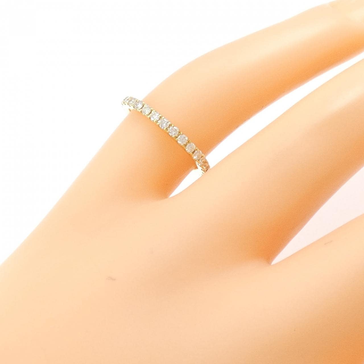 K18YG フルエタニティ ダイヤモンド ピンキーリング 0.40CT