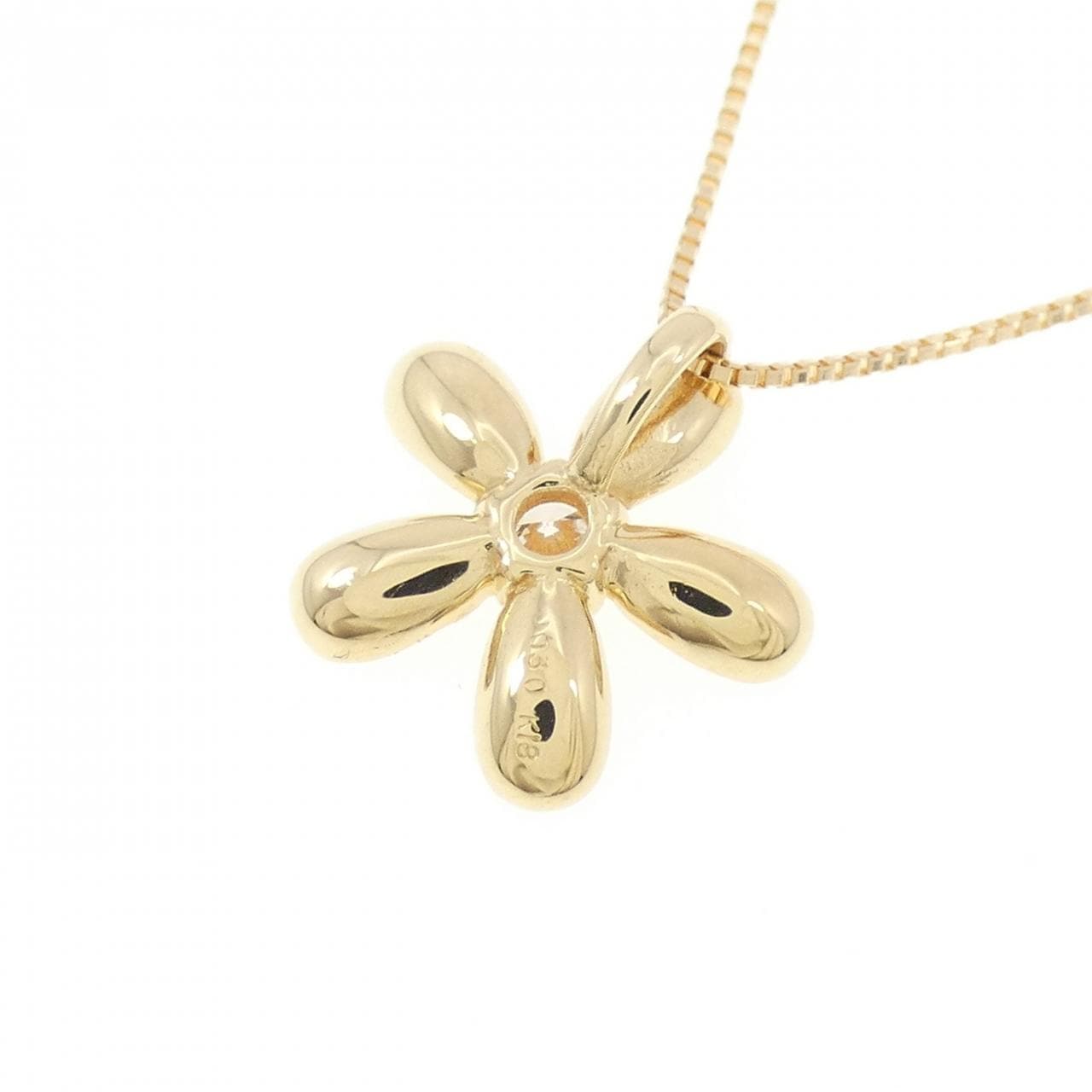 K18YG フラワー ダイヤモンド ネックレス 0.30CT