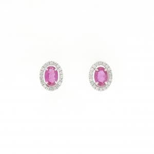K18WG ルビー ピアス 1.01CT