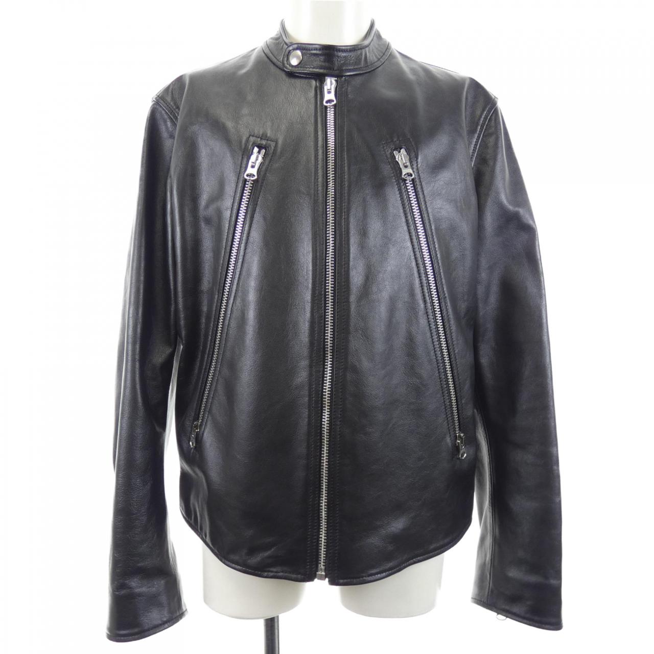 エムエムシックス MM6 八の字 S52AM0227 UNISEX レザーライダースジャケット