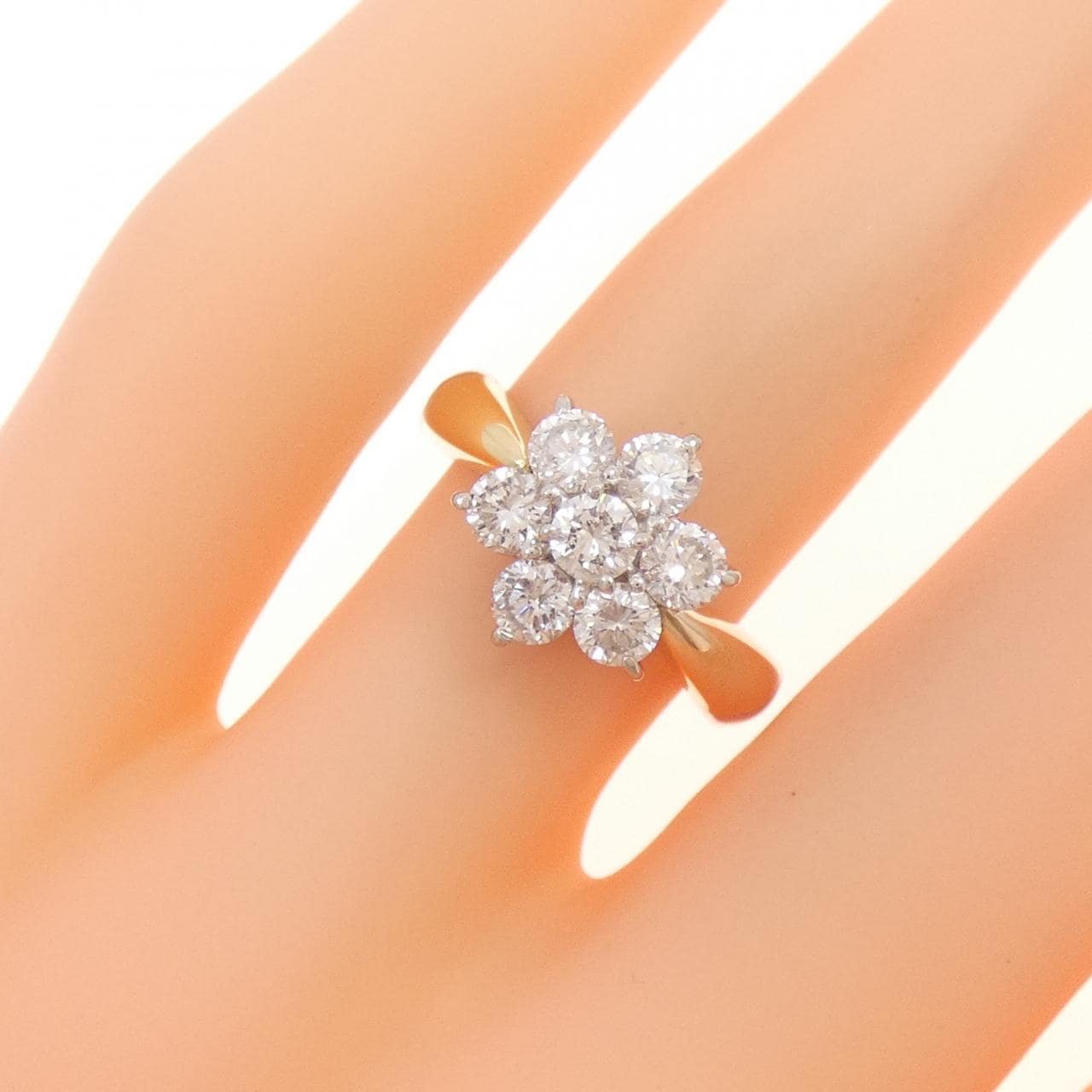 PT/K18YG/K18PG Flower Diamond Ring 1.00CT