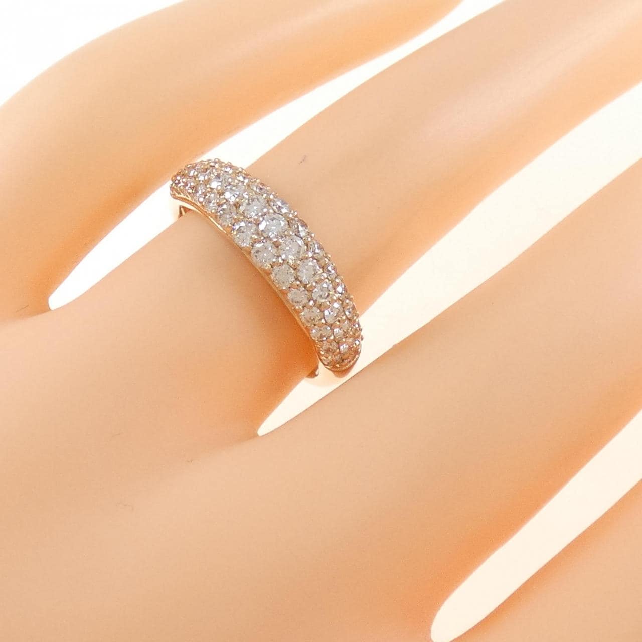 K18PG pave Diamond ring 0.70CT