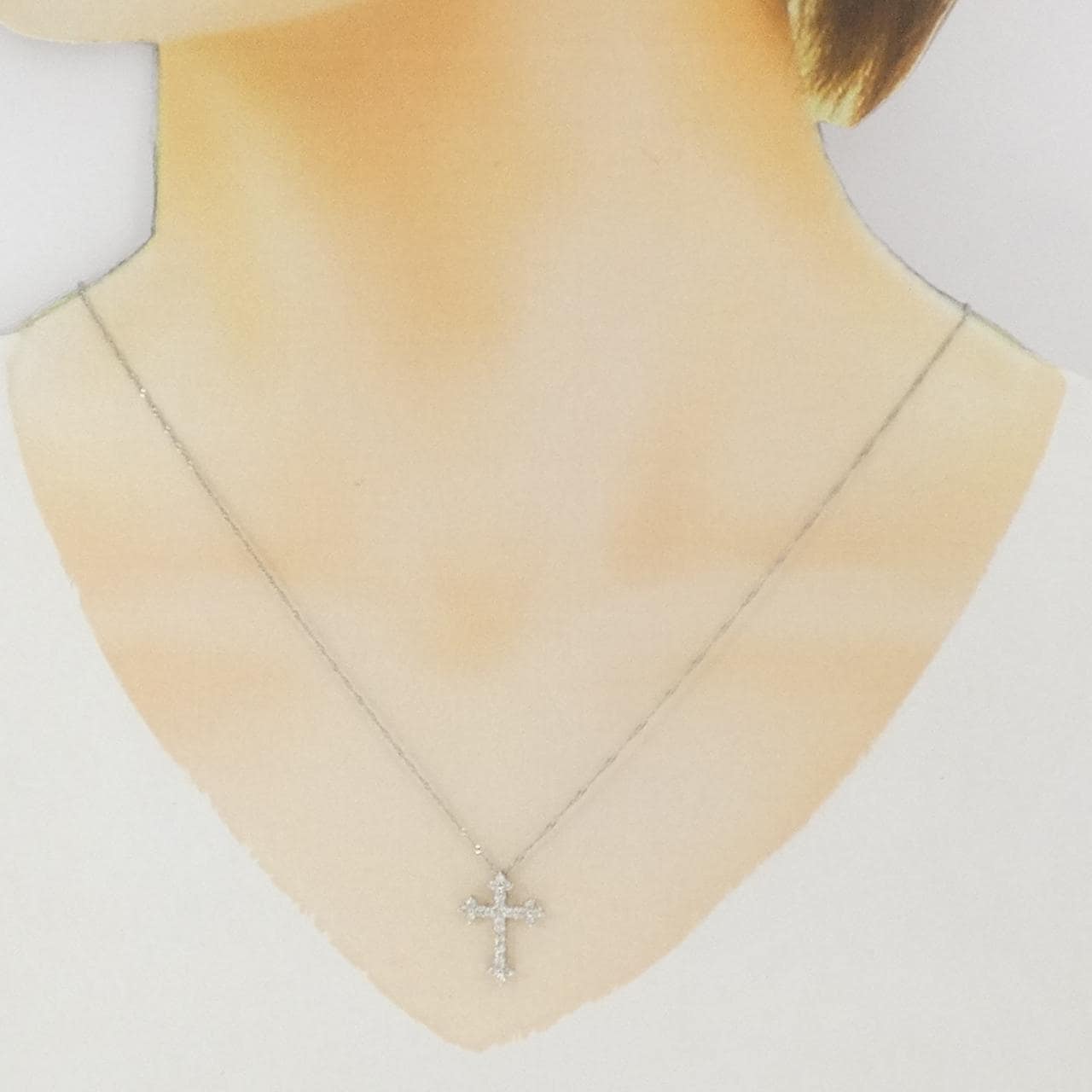 PT900/PT850 クロス ダイヤモンド ネックレス 0.30CT