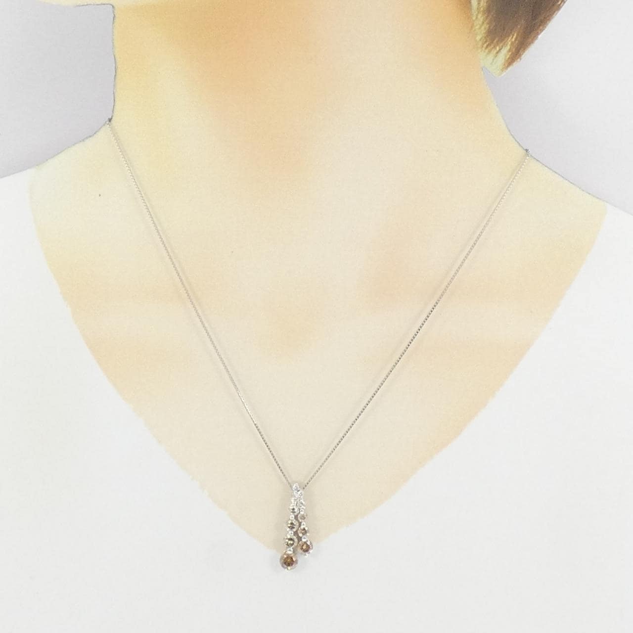 K18WG ダイヤモンド ネックレス 0.38CT