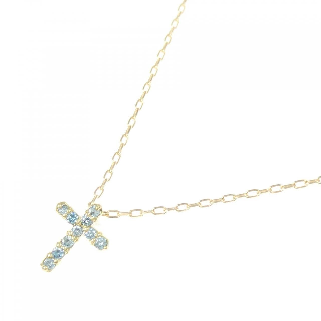 K18YG クロス ダイヤモンド ネックレス 0.1CT